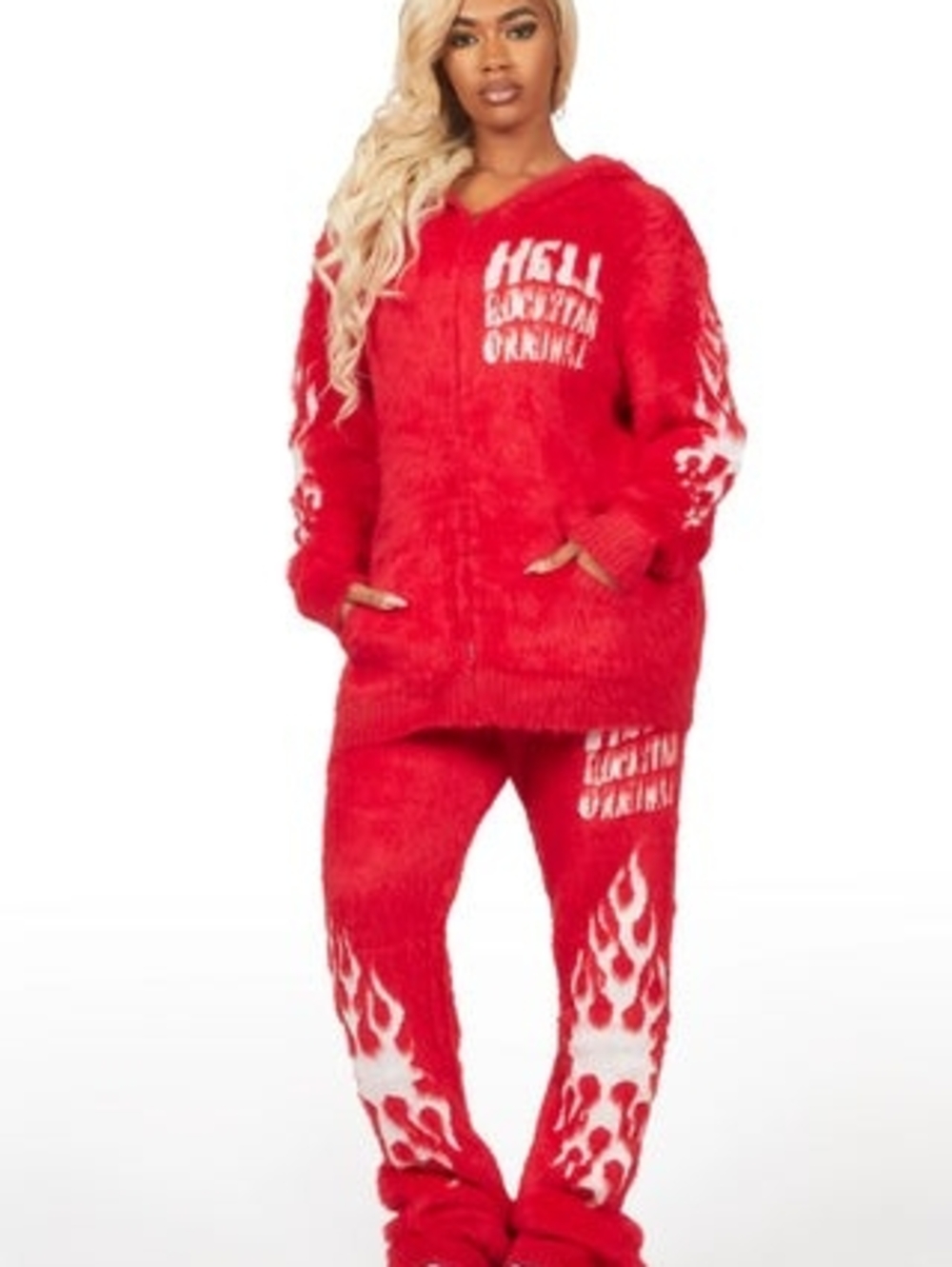 Red Flame Cozy Women's Pajama Set - Unbranded